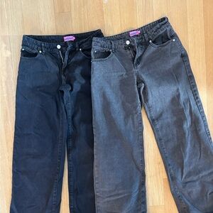 2 edikted Charcoal Denim Pants size small